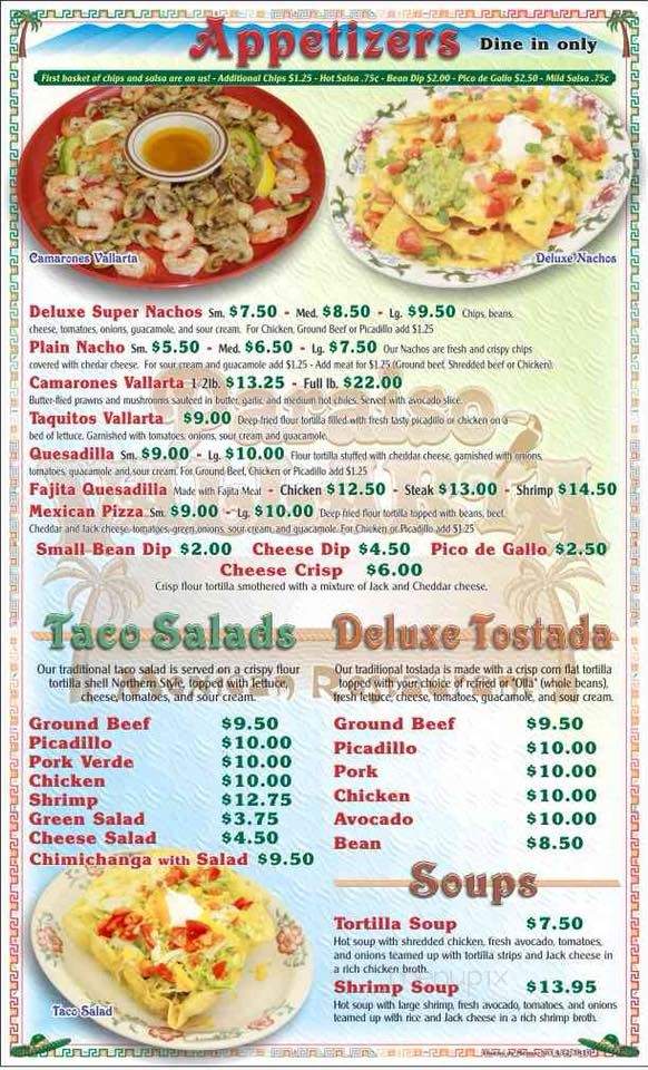 Paraiso Vallarta - Clarkston, WA menu_pic