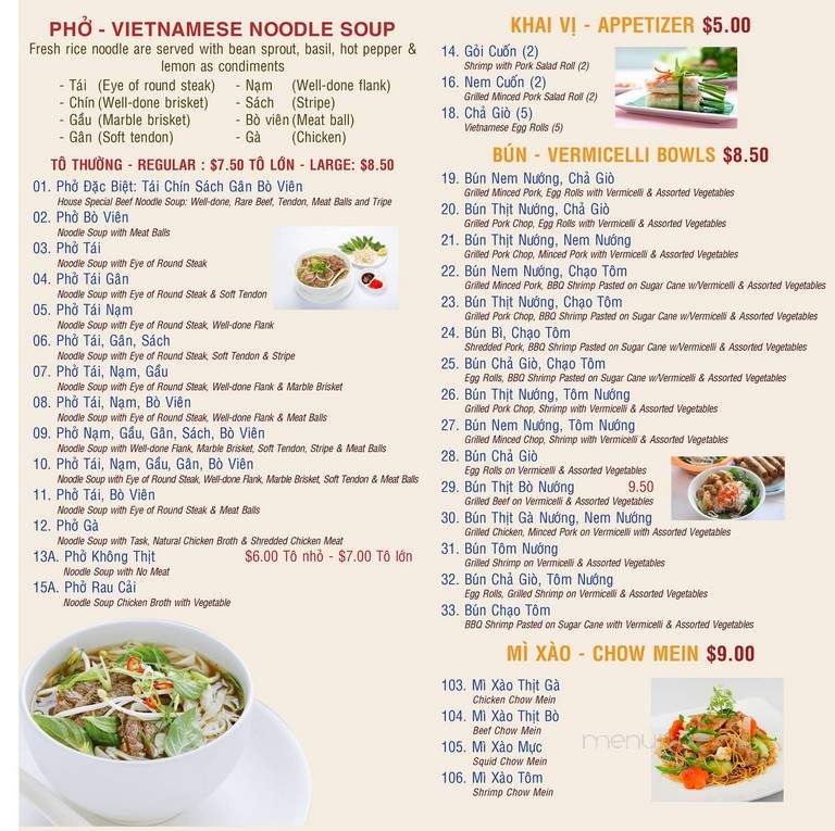 Pho My Chau Restaurant - Seattle, WA menu_pic