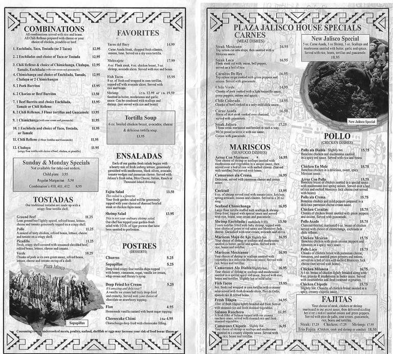 Plaza Jalisco Mexican - Morton, WA menu_pic