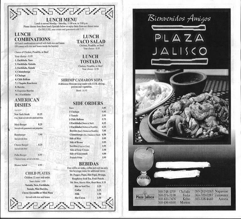 Plaza Jalisco Mexican - Morton, WA menu_pic