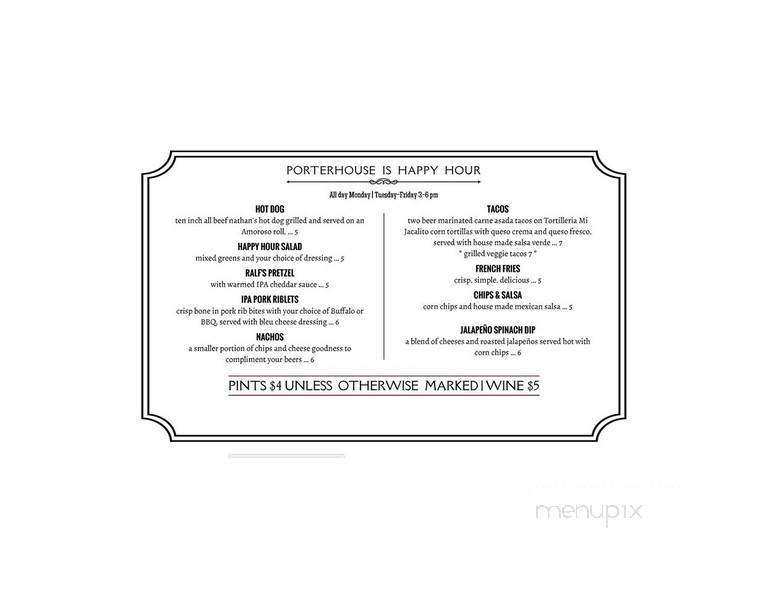 Porterhouse - Mount Vernon, WA menu_pic