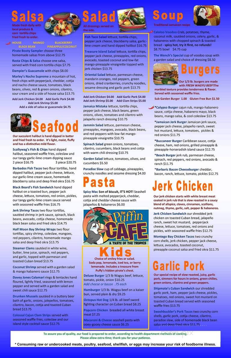 Puffin Cafe - Washougal, WA menu_pic