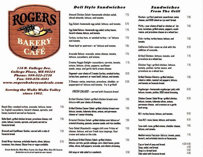Rogers' Bakery & Cafe - College Place, WA
