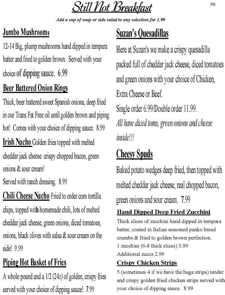 Suzan's Grill - Shelton, WA menu_pic