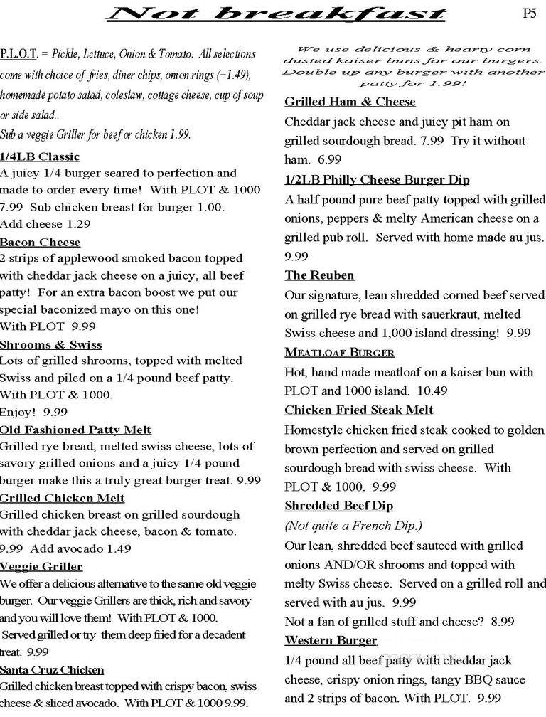 Suzan's Grill - Shelton, WA menu_pic