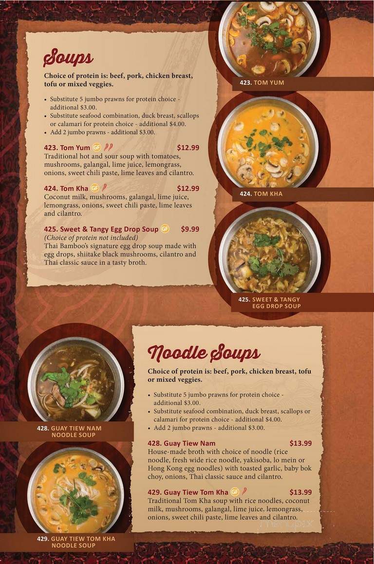 Thai Bamboo Restaurant - Spokane, WA menu_pic