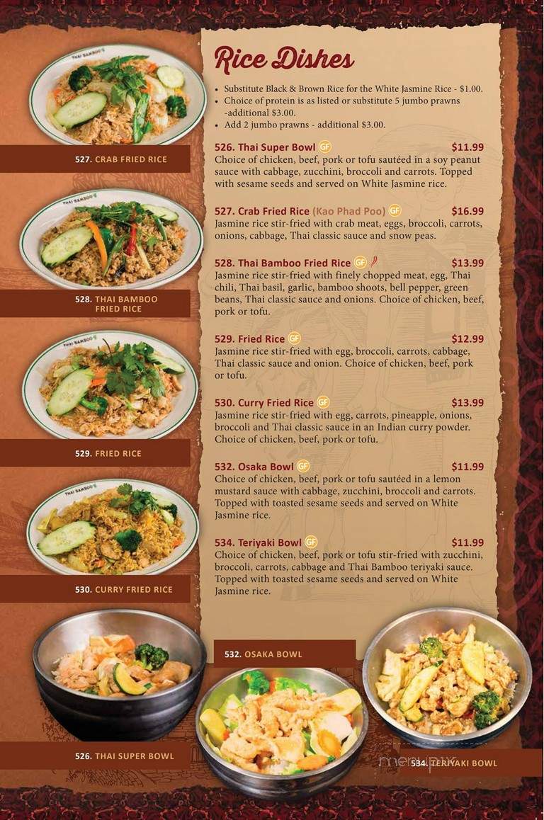 Thai Bamboo Restaurant - Spokane, WA menu_pic