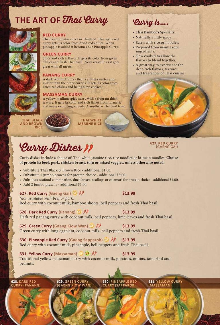 Thai Bamboo Restaurant - Spokane, WA menu_pic