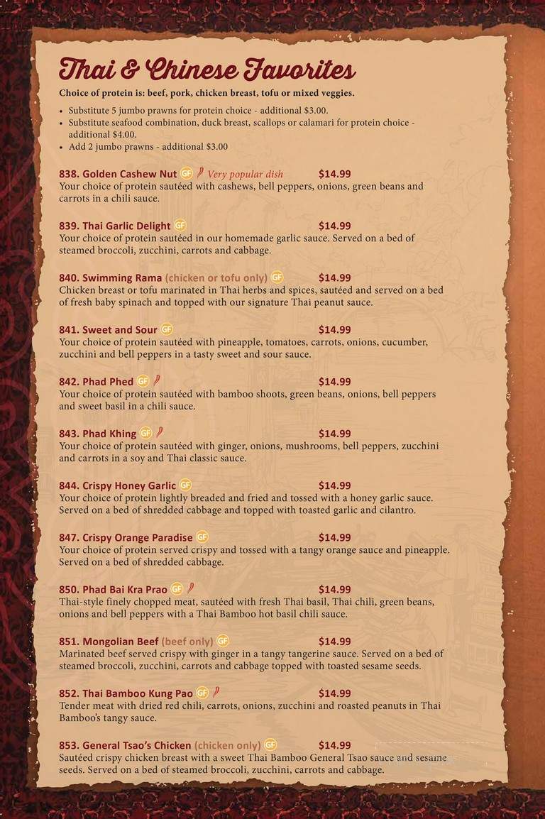 Thai Bamboo Restaurant - Spokane, WA menu_pic
