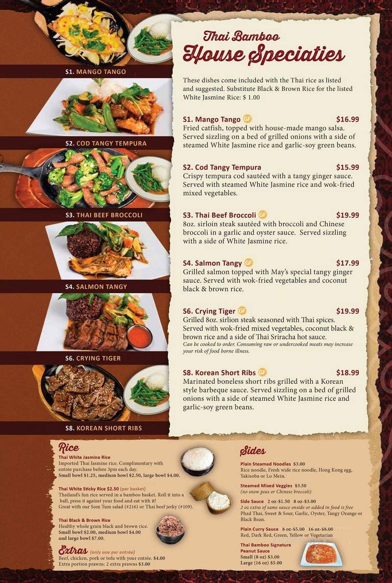 Thai Bamboo Restaurant - Spokane, WA menu_pic