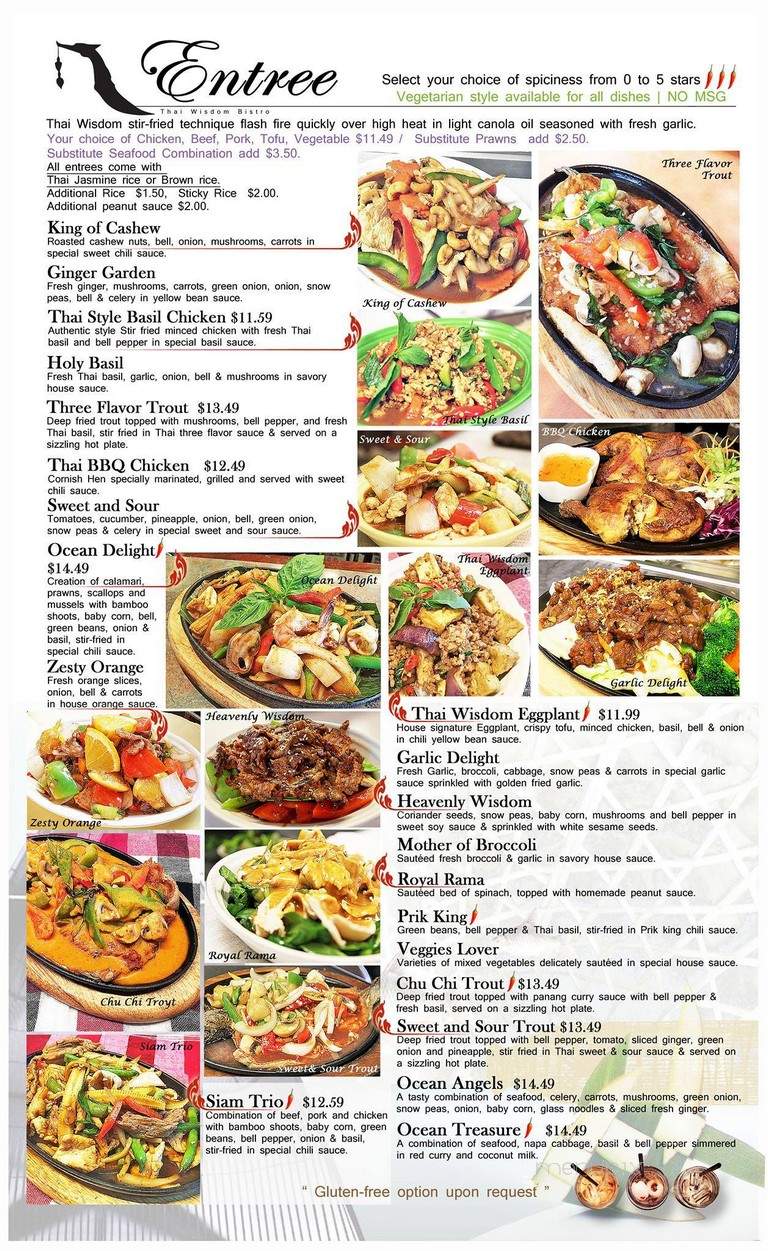 Tommy Thai's Restaurant - Kirkland, WA menu_pic