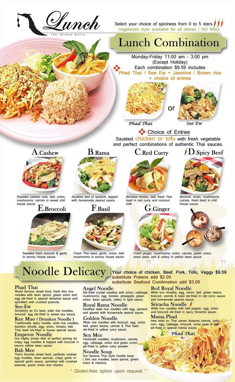 Tommy Thai's Restaurant - Kirkland, WA menu_pic