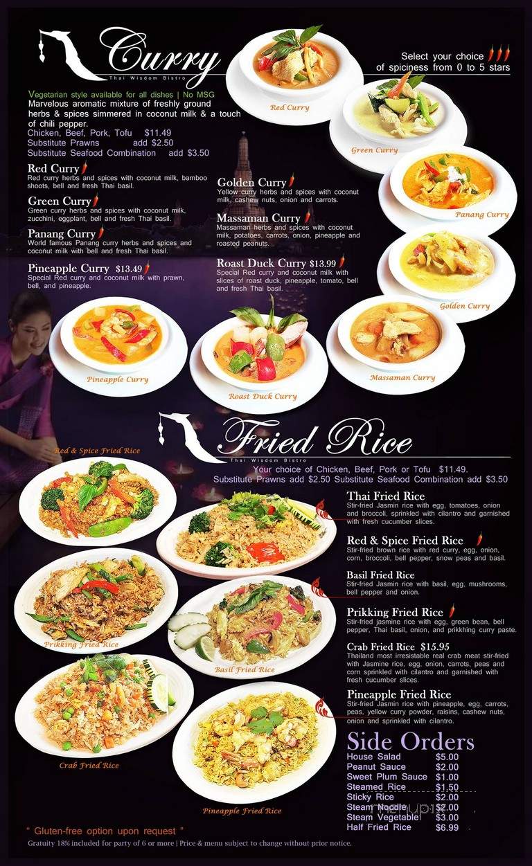 Tommy Thai's Restaurant - Kirkland, WA menu_pic