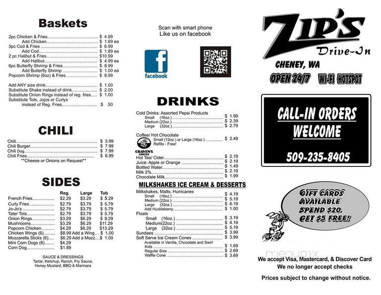 Zip's Drive In - Cheney, WA menu_pic