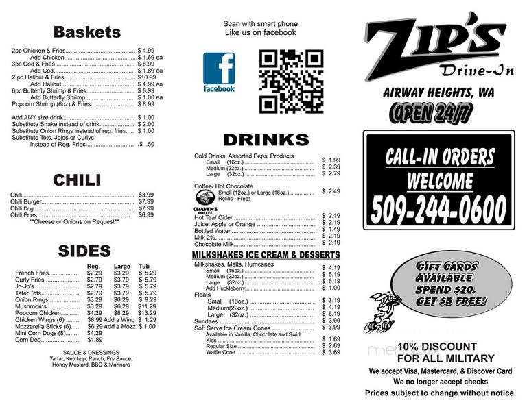 Zip's Drive-In Airway Heights - Airway Heights, WA