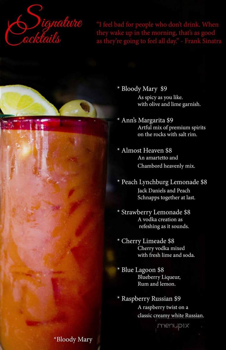 Fifth Floor - Clarksburg, WV menu_pic