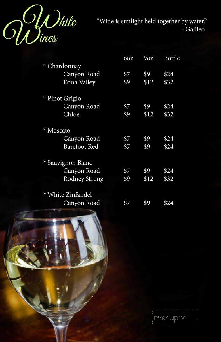 Fifth Floor - Clarksburg, WV menu_pic