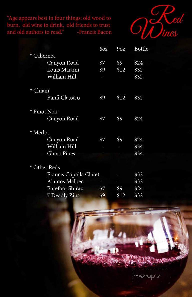 Fifth Floor - Clarksburg, WV menu_pic