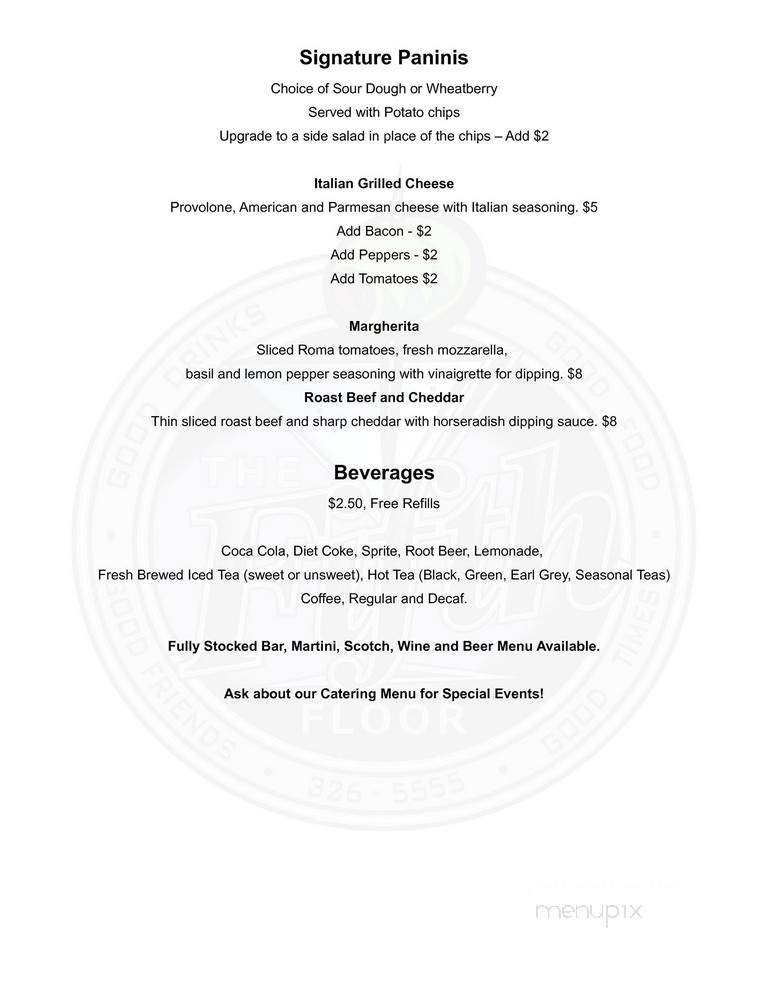 Fifth Floor - Clarksburg, WV menu_pic