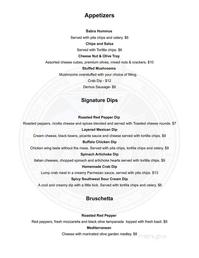 Fifth Floor - Clarksburg, WV menu_pic