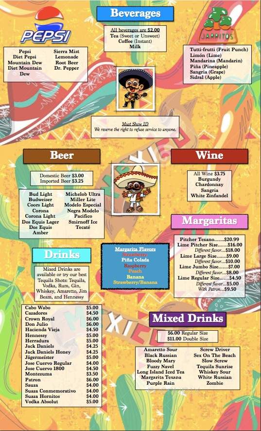 Rio Bravo - Mason, WV menu_pic