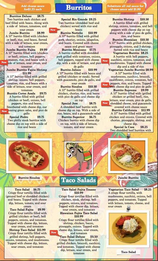 Rio Bravo - Mason, WV menu_pic