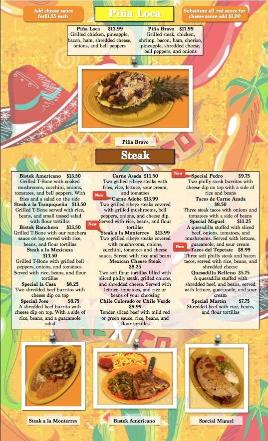 Rio Bravo - Mason, WV menu_pic