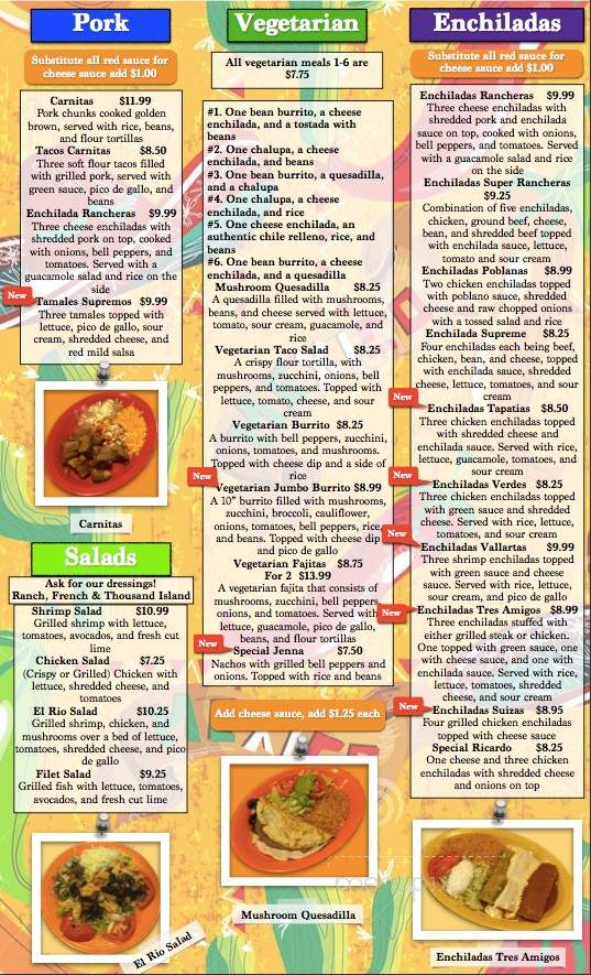 Rio Bravo - Mason, WV menu_pic