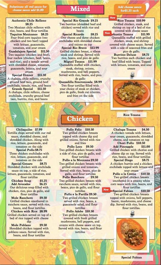 Rio Bravo - Mason, WV menu_pic