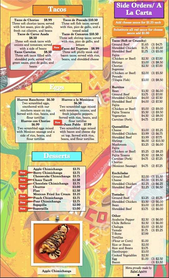 Rio Bravo - Mason, WV menu_pic