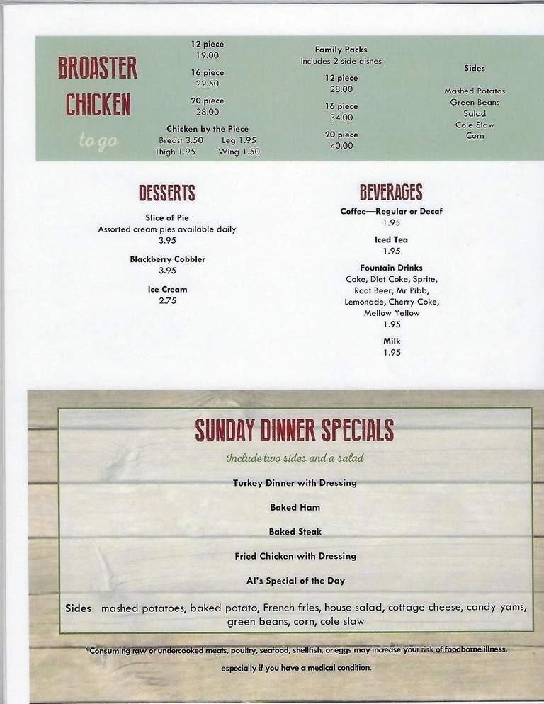 Say-Boy Steakhouse Restaurant - Fairmont, WV menu_pic