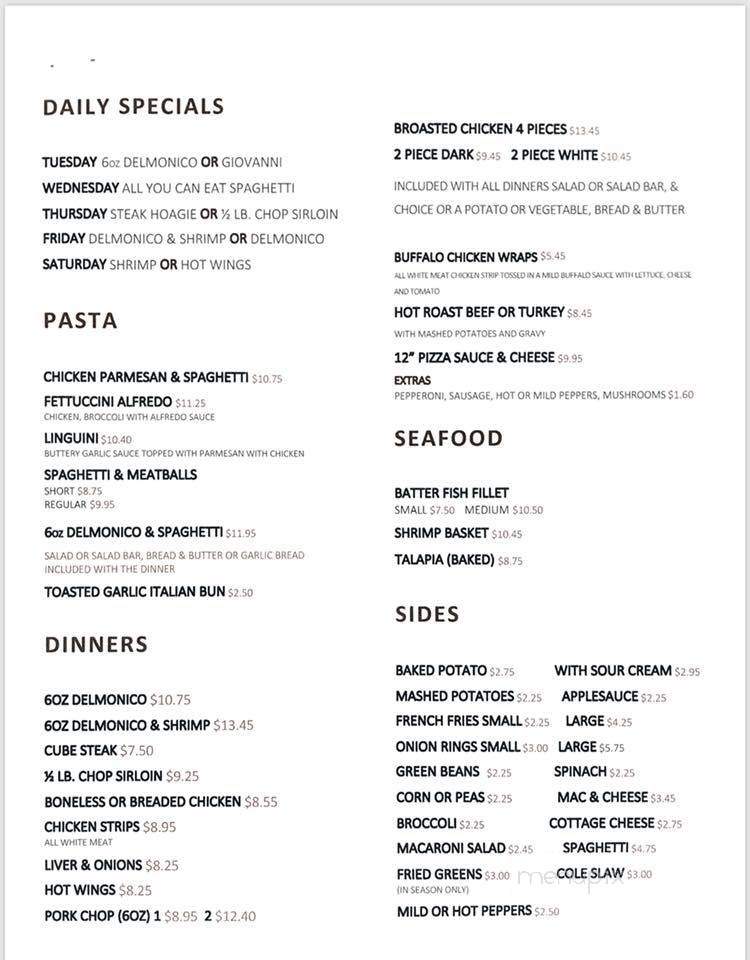 Sunset-Ellis Restaurant - Meadowbrook, WV menu_pic
