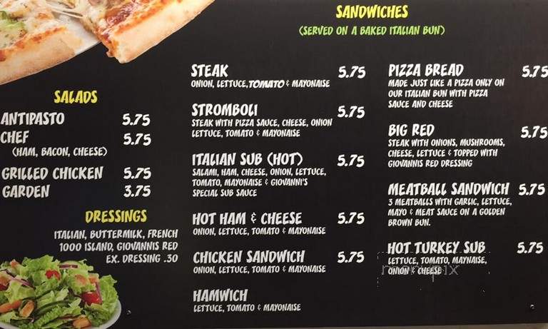 Giovanni's Pizza - Clendenin, WV menu_pic