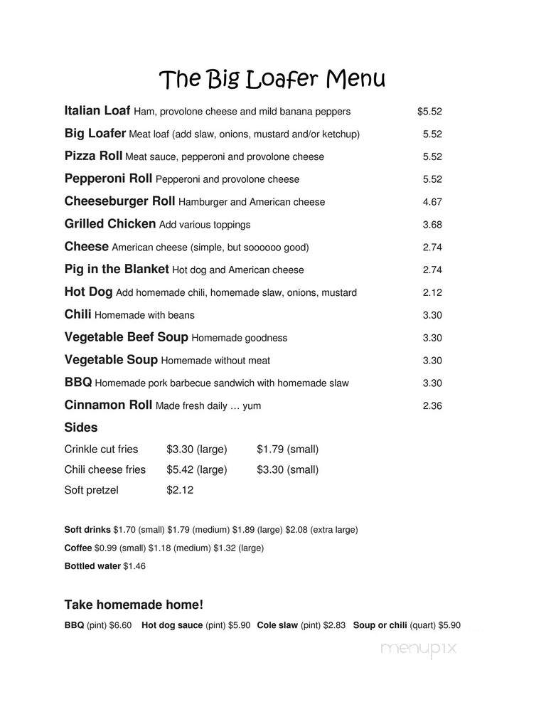 Big Loafer - Barboursville, WV menu_pic