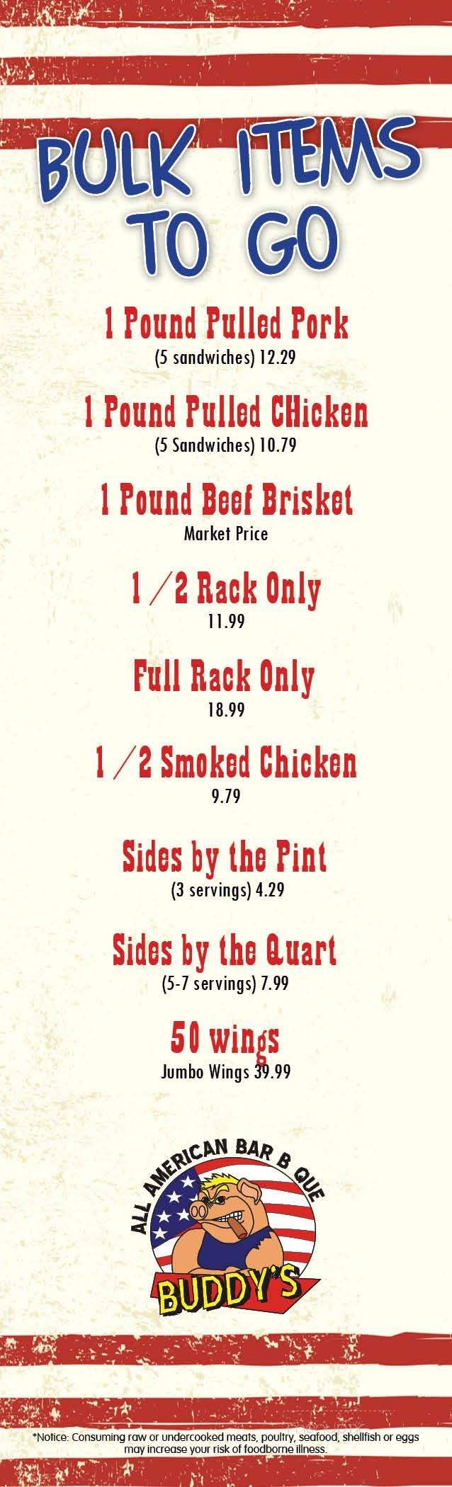 Buddy's All American Bar-B-Que - Huntington, WV menu_pic