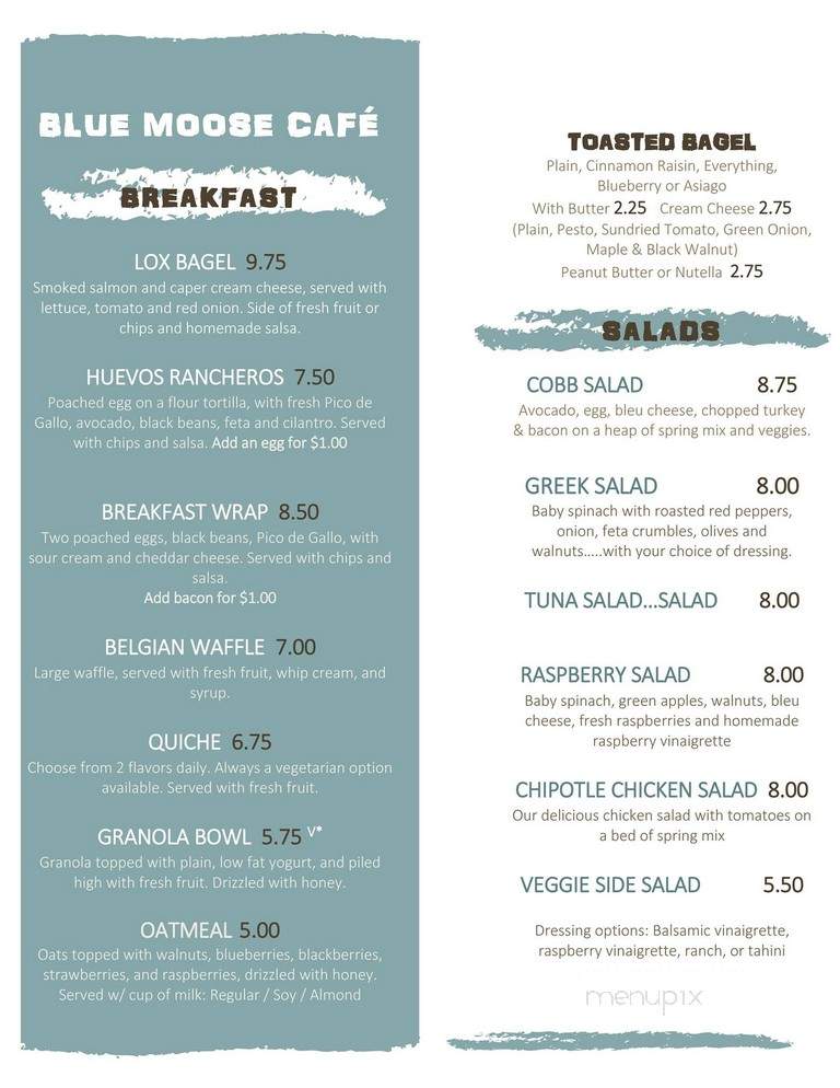 Blue Moose Cafe - Morgantown, WV menu_pic