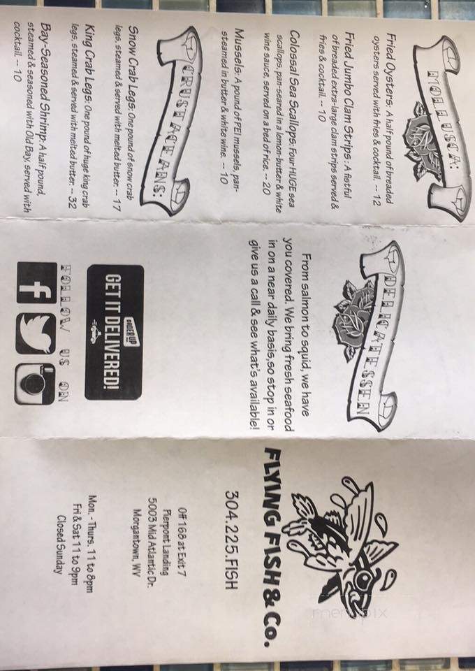 Flying Fish & Co - Morgantown, WV menu_pic