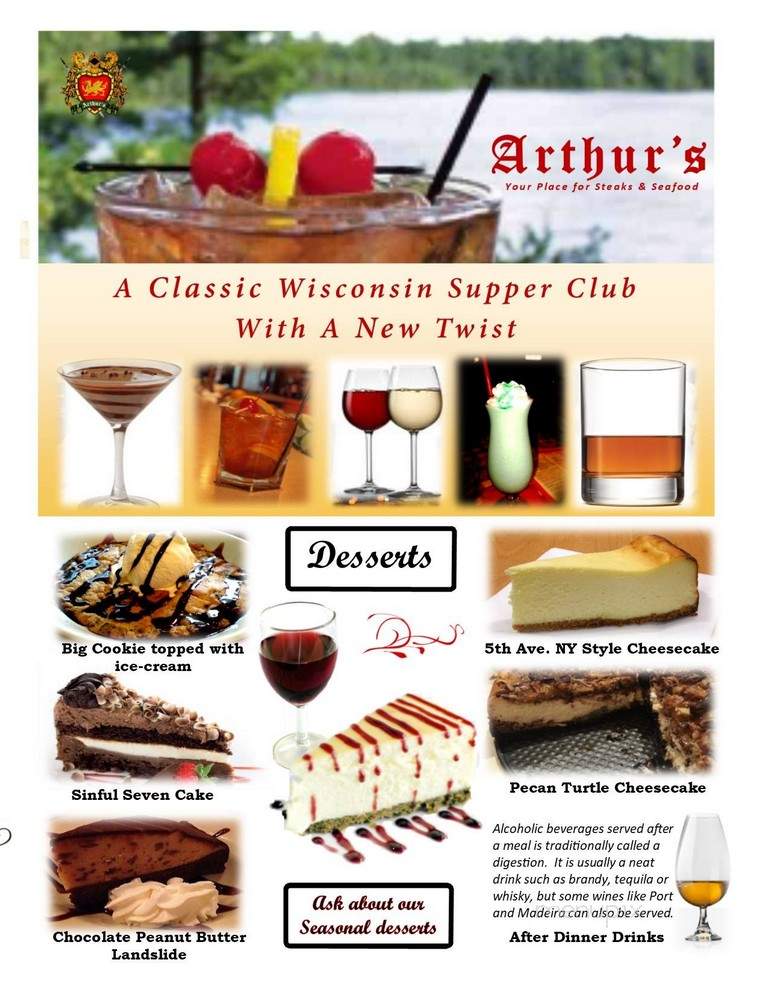 Arthur's Supper Club - Spring Green, WI menu_pic