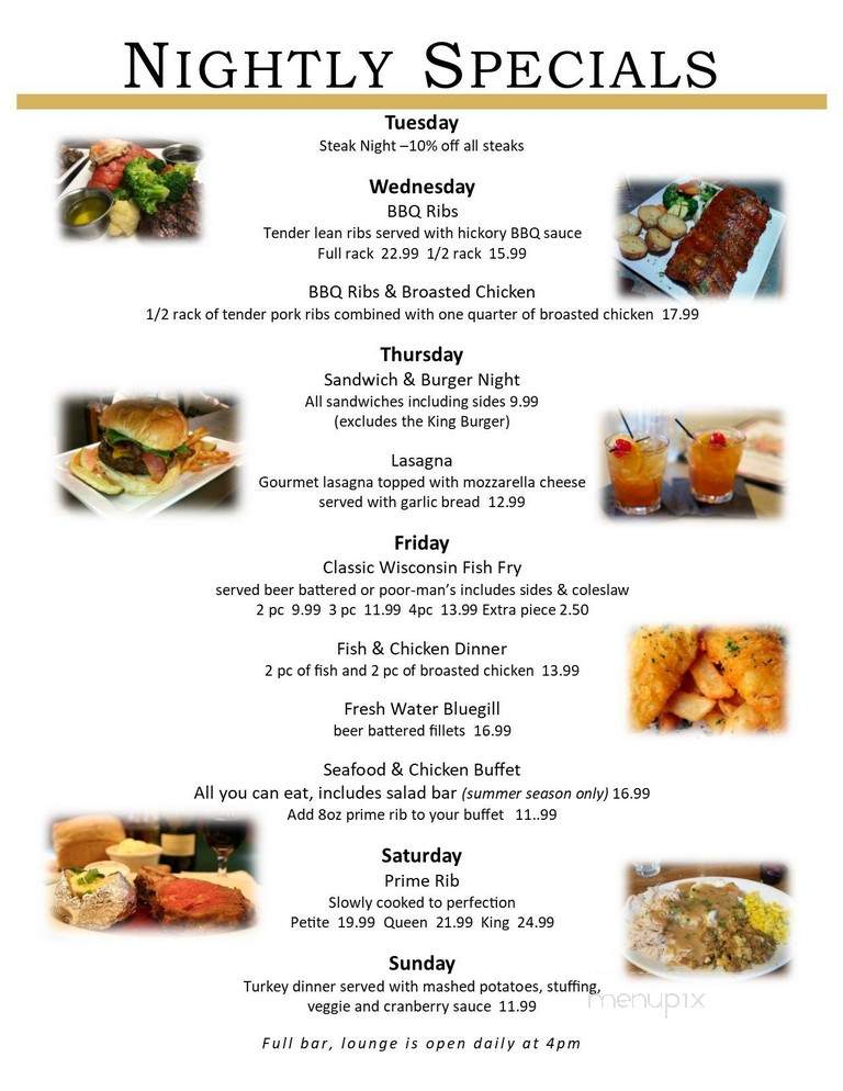 Arthur's Supper Club - Spring Green, WI menu_pic