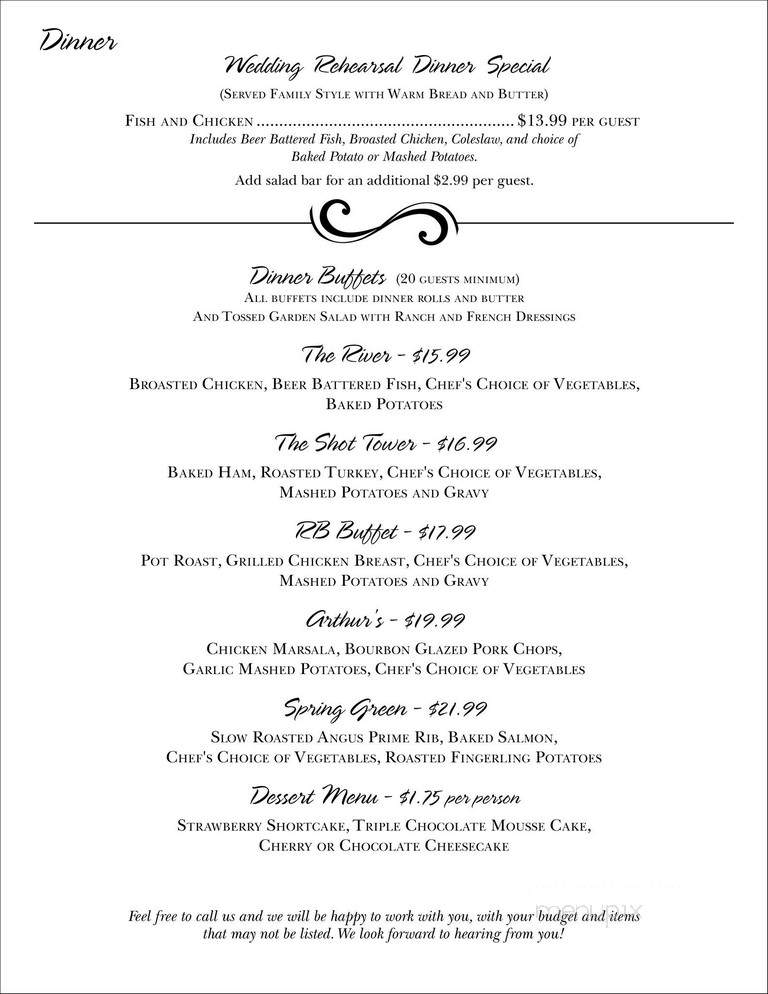 Arthur's Supper Club - Spring Green, WI menu_pic