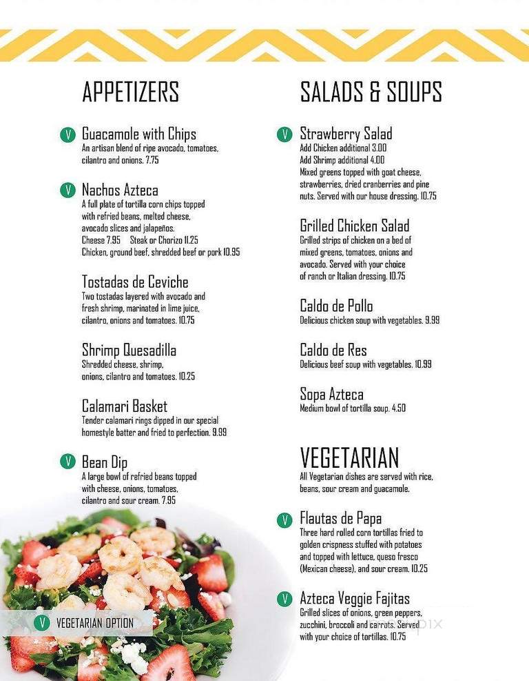 Azteca Restaurant - South Milwaukee, WI menu_pic