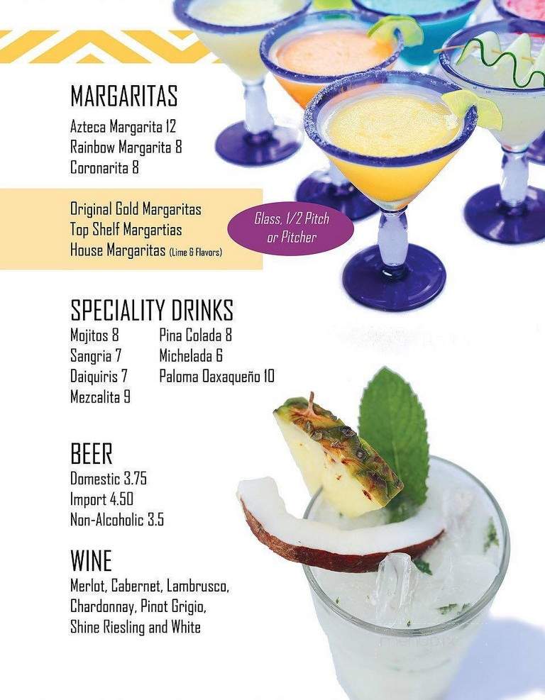 Azteca Restaurant - South Milwaukee, WI menu_pic
