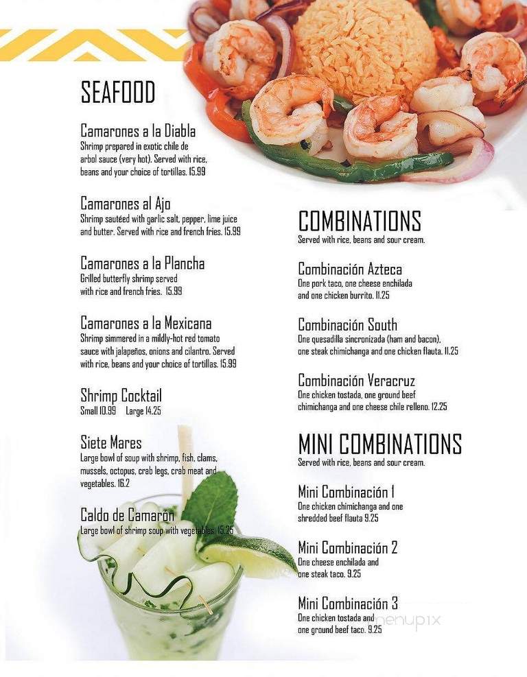 Azteca Restaurant - South Milwaukee, WI menu_pic