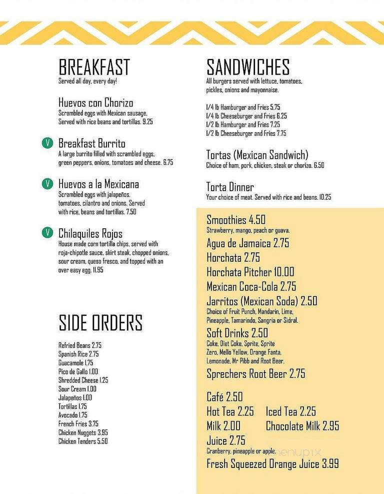 Azteca Restaurant - South Milwaukee, WI menu_pic