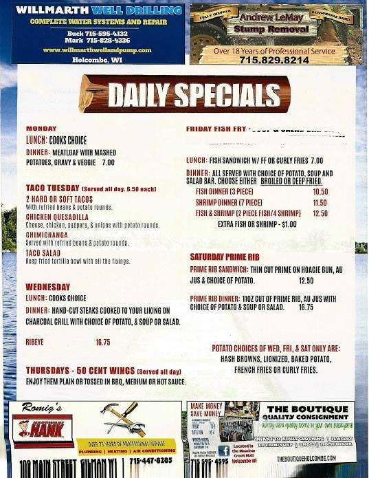 Big Swede's - Holcombe, WI menu_pic
