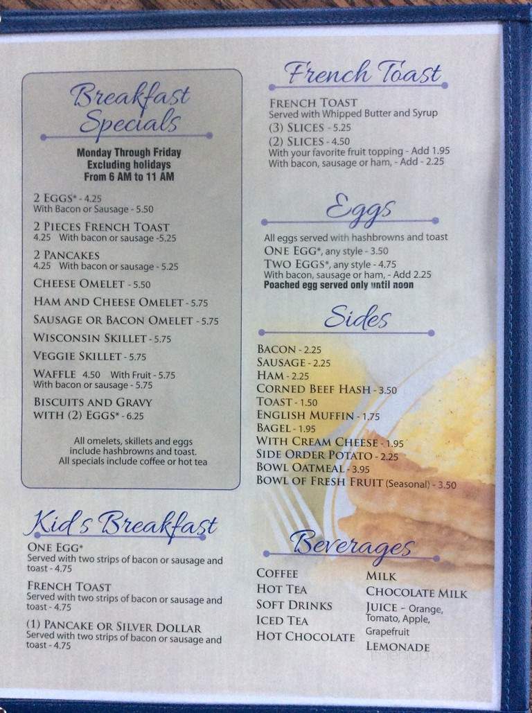 Blue Ox Family Restaurant - Monroe, WI menu_pic