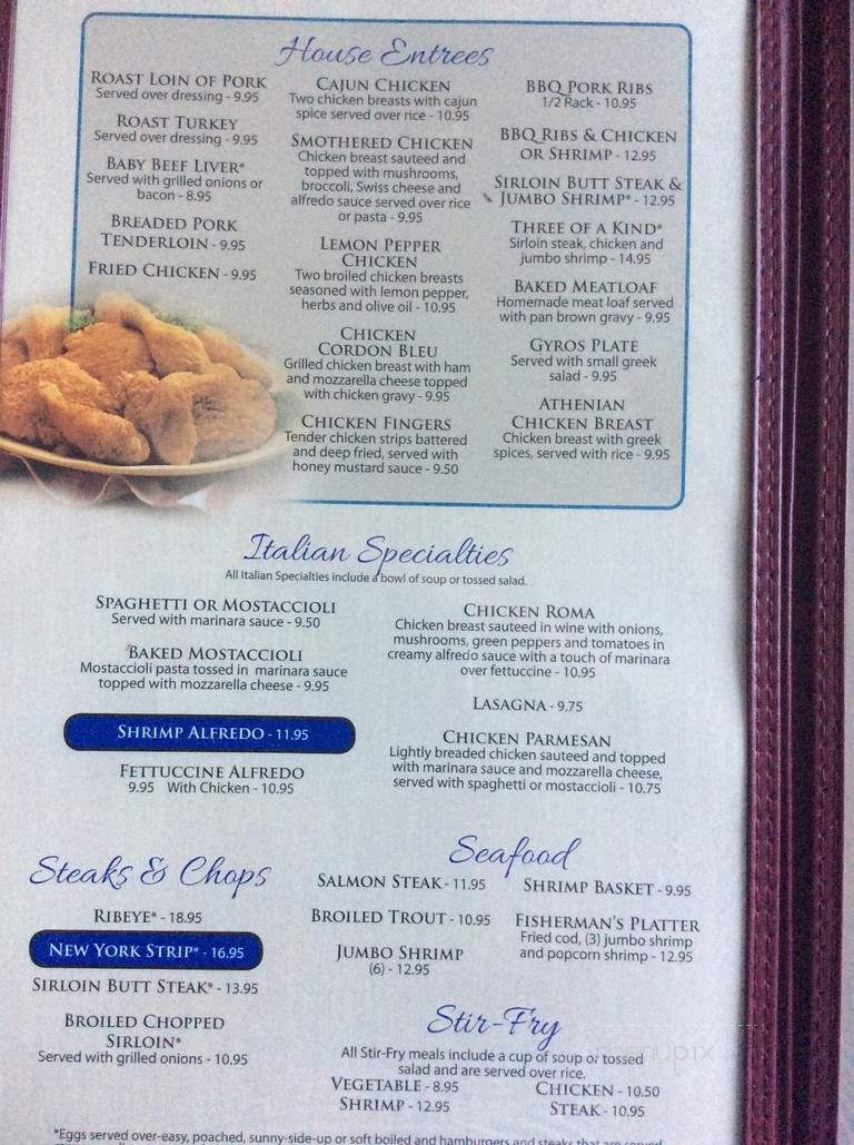 Blue Ox Family Restaurant - Monroe, WI menu_pic