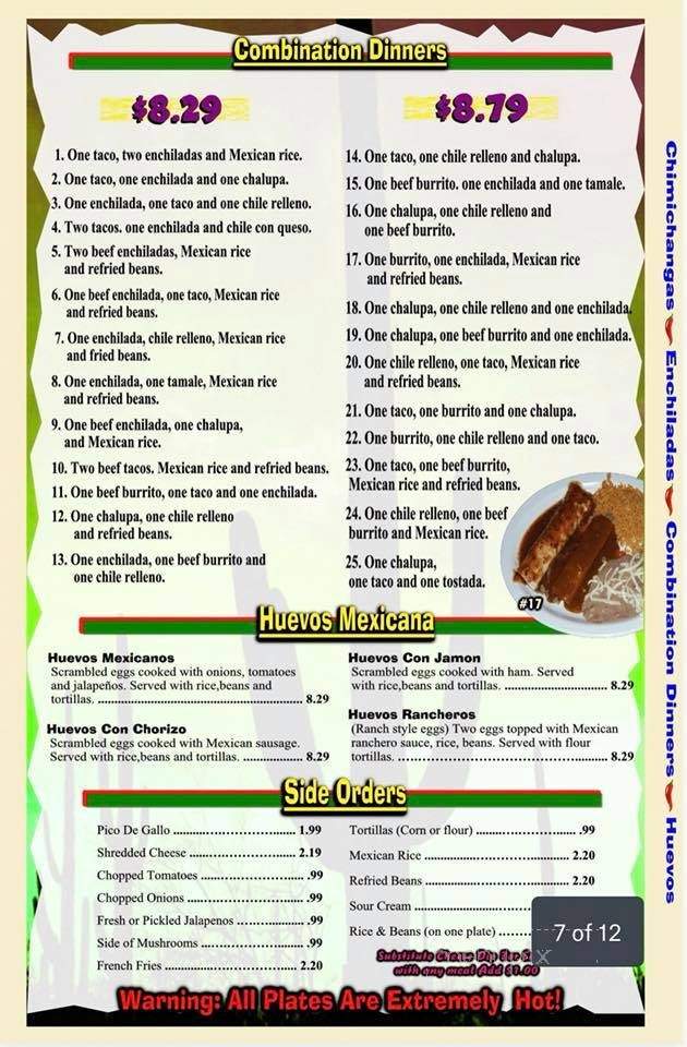 Casa Mexicana - Rice Lake, WI menu_pic