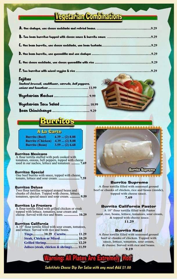 Casa Mexicana - Rice Lake, WI menu_pic