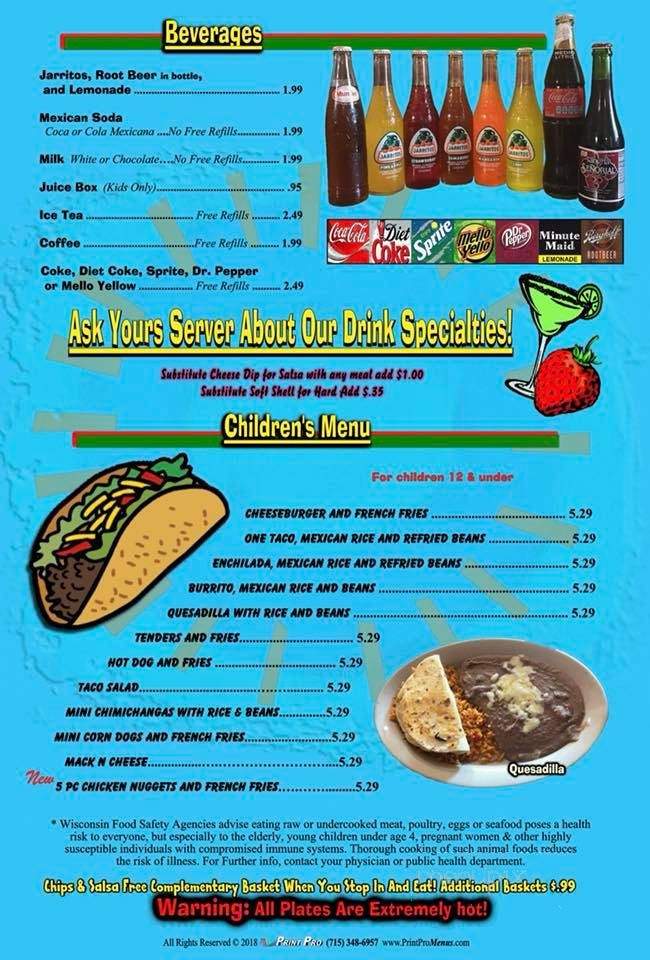 Casa Mexicana - Rice Lake, WI menu_pic